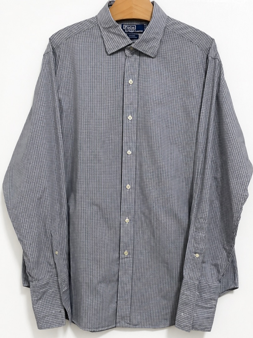 Polo Ralph Lauren Men’s Blue Micro Check Button Down Shirt 100% Cotton Preppy
